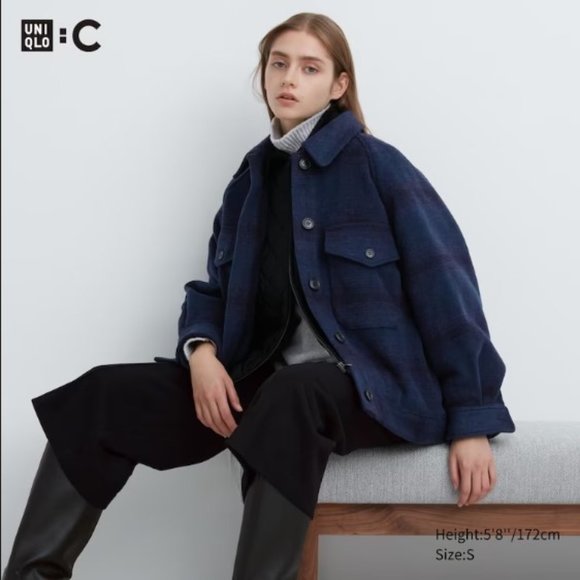 UNIQLO:C - Blue Oversized Jacket - Size L - Picture 1 of 12